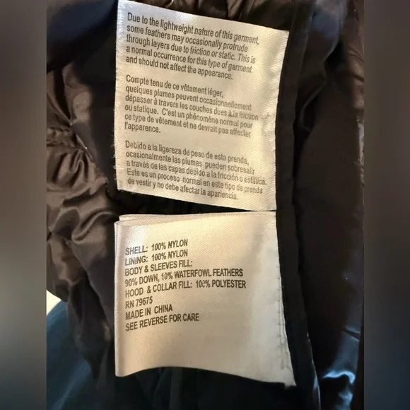 Michael Kors Black Packable Down Fill Jacket w/ Gold Accents Size M - Picture 5 of 7